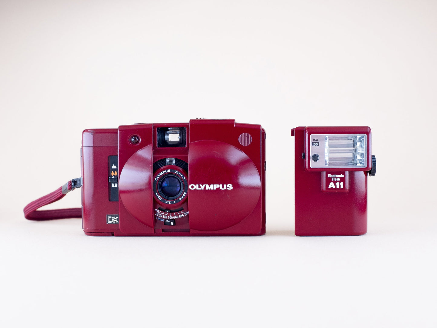 Olympus XA3 Red Compact 35mm Film Camera from the 80's | With the A11 Flash
