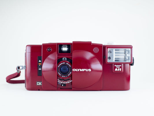 Olympus XA3 Red Compact 35mm Film Camera from the 80's | With the A11 Flash